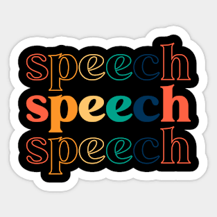 Speech Therapy Rainbow Speech Language Pathologist Therapist Sticker